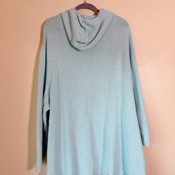 J. Jill Pure Jill Light Blue Hooded Cardigan, 4X, Cotton Cashmere - Picture 7 of 10
